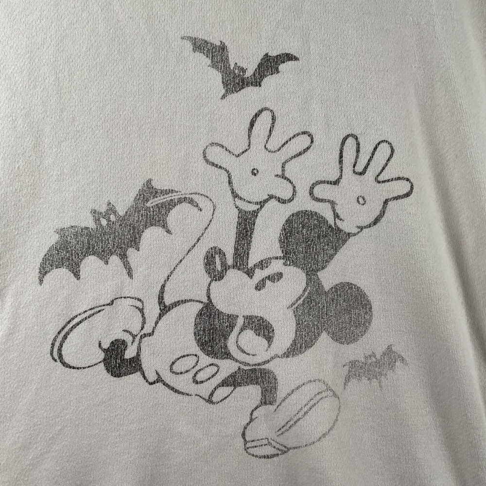 NEW Aerie Mickey Mouse Halloween Sweatshirt Womens L Cream Bat Graphic Oversized - Picture 3 of 6
